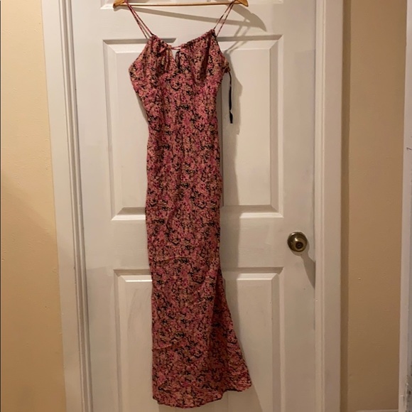 Free People Boho Bon Voyage Maxi Dress in black with bright pink florals - Picture 7 of 16